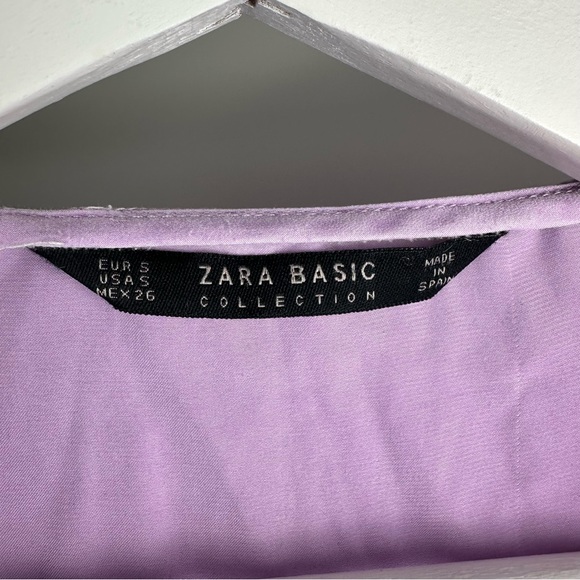 Zara Purple Ruffle Sleeve Top in Lilac - Picture 5 of 6
